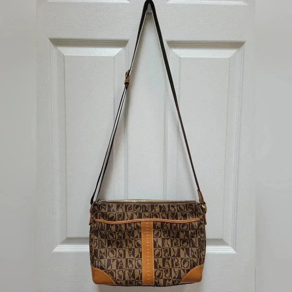 BONA Monogram Crossbody Bag 4 Zip Compartments and 4 smaller Pouches - Picture 3 of 8